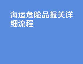 海运危险品报关详细流程