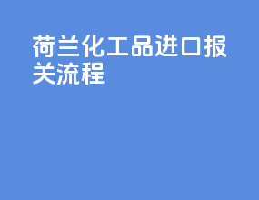 荷兰化工品进口报关流程