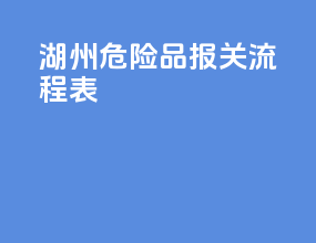 湖州危险品报关流程表