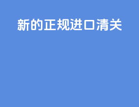 新的正规进口清关