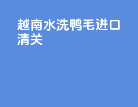 越南水洗鸭毛进口清关