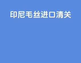 印尼毛丝进口清关