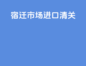 宿迁市场进口清关