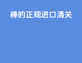 棒的正规进口清关