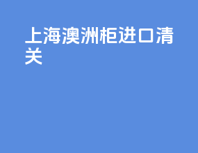 上海澳洲柜进口清关