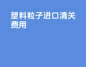 塑料粒子进口清关费用