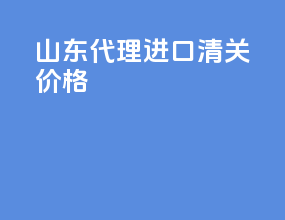 山东代理进口清关价格