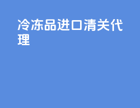 冷冻品进口清关代理