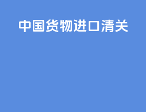 中国货物进口清关