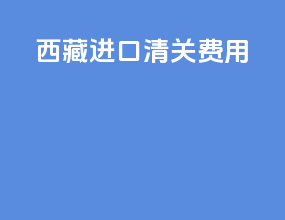 西藏进口清关费用