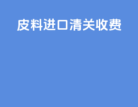 皮料进口清关收费