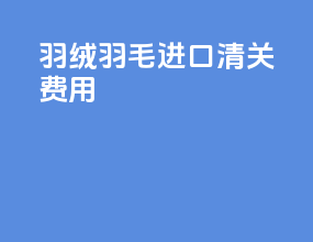 羽绒羽毛进口清关费用