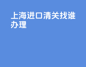 上海进口清关找谁办理