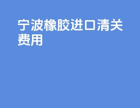 宁波橡胶进口清关费用