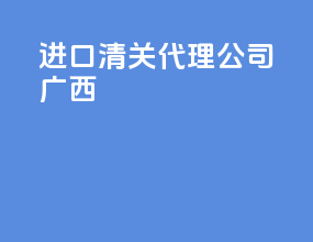 进口清关代理公司 广西