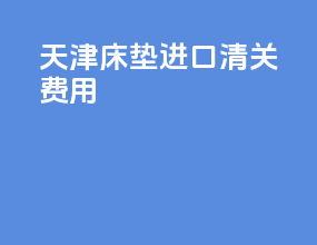 天津床垫进口清关费用