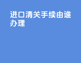 进口清关手续由谁办理