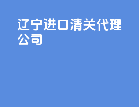 辽宁进口清关代理公司