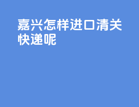嘉兴怎样进口清关快递呢