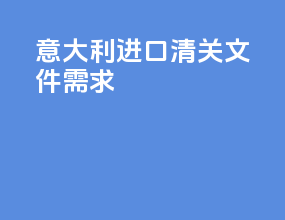 意大利进口清关文件需求