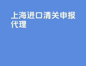上海进口清关申报代理