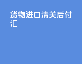 货物进口清关后付汇