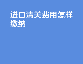 进口清关费用怎样缴纳