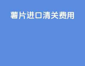 薯片进口清关费用