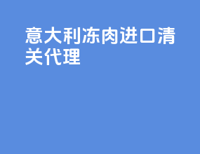 意大利冻肉进口清关代理