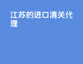 江苏的进口清关代理