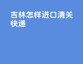 吉林怎样进口清关快递