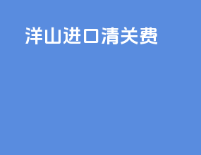 洋山进口清关费