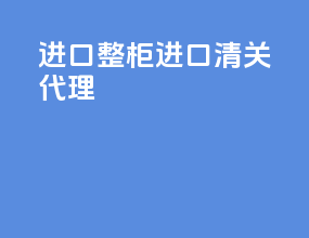 进口整柜进口清关代理