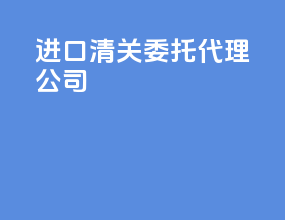 进口清关委托代理公司