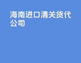 海南进口清关货代公司