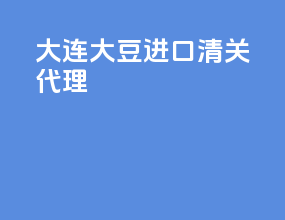大连大豆进口清关代理