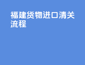 福建货物进口清关流程