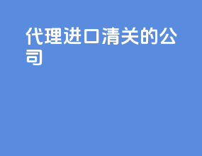 代理进口清关的公司