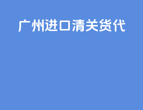 广州进口清关货代