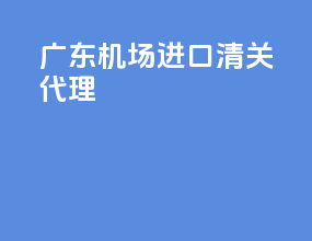 广东机场进口清关代理