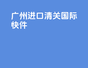 广州进口清关国际快件
