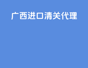 广西进口清关代理