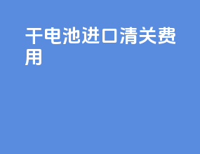 干电池进口清关费用