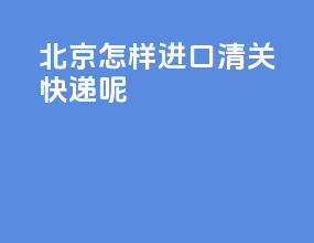 北京怎样进口清关快递呢
