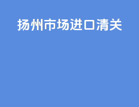 扬州市场进口清关
