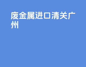 废金属进口清关广州