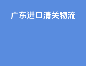 广东进口清关物流