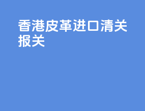 香港皮革进口清关报关