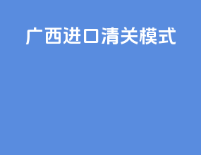 广西进口清关模式
