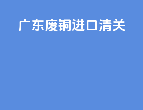 广东废铜进口清关